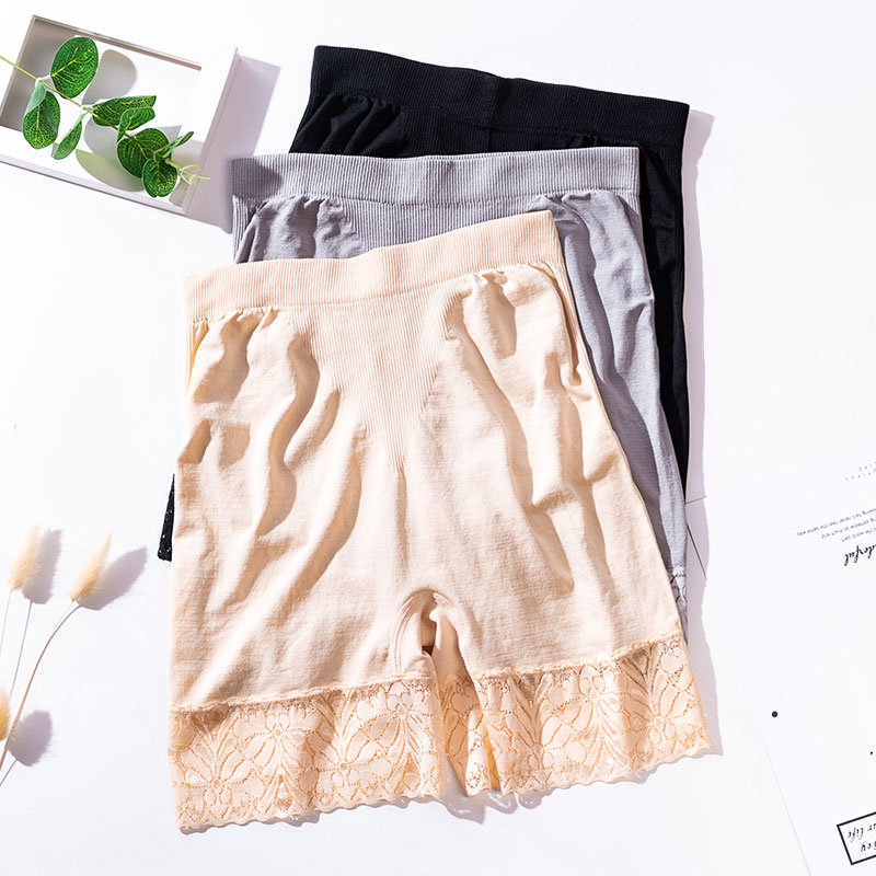 防走光安全裤女蕾丝加裆夏季薄款提臀收腹学生短裤外穿大码打底裤