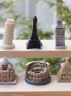 微缩场景配件世界名建筑模型金字塔大本钟埃菲尔塔斗兽场比萨斜塔