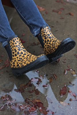 矮帮四季款时尚豹纹雨鞋