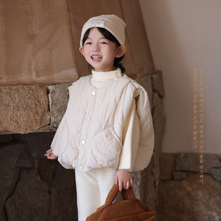 韩系马甲中小童男童女童羽绒棉冬季马甲韩国童装夹棉背心潮童宝宝