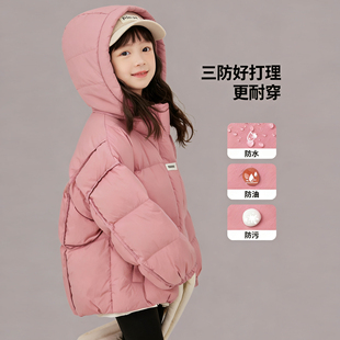 女童冬季羽绒棉服2025新款短款保暖宝宝儿童冬季加厚棉袄棉衣外套