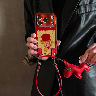 11pro12套13 x7ultra马年全包x6防摔硅胶女10 findx9带挂绳x8s 适用OPPOReno15Pro手机壳天使星人红色新款