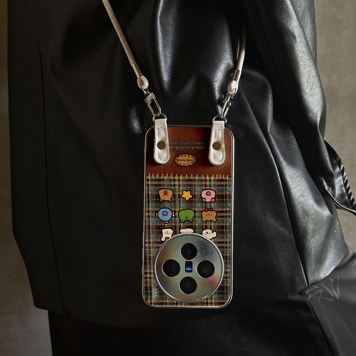 适用于vivox300Pro手机壳新款动物头像X100pro/90S/80斜跨全包S30promini/20/19/18/17套防摔Y300i带挂绳女