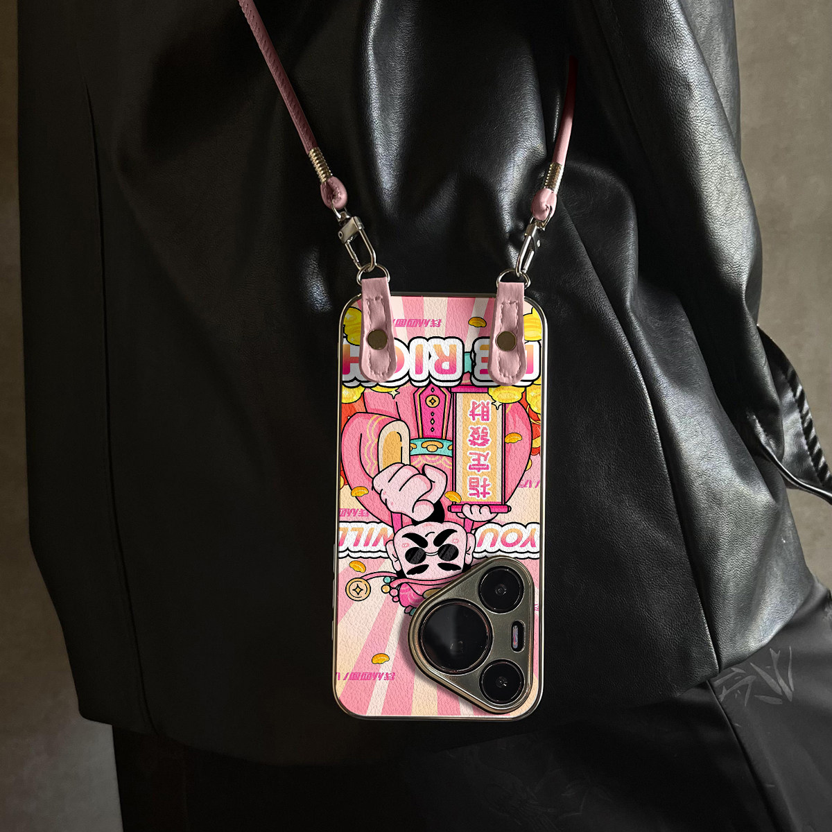 适用于华为Pura70pro手机壳新款指定发财Mate60/70pro十套50/40全包防摔P60/80带挂绳Nova14ultra/13/12外7/9