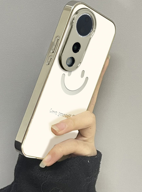 适用于vivos19pro手机壳电镀镜面镂空笑脸vivis10/s12/15e硅胶全包防摔s16高级感新款vivis17/s18套女生潮牌