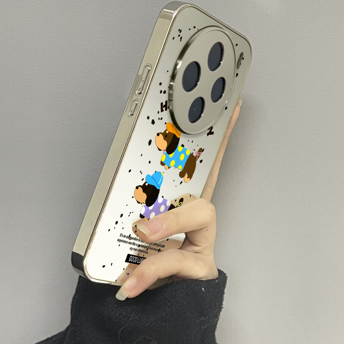 适用于vivox100pro手机壳镜面彩衣狗狗高级感vivix60/70/80pro外硅胶全包防摔x90s新款女潮牌vivox90/x100套