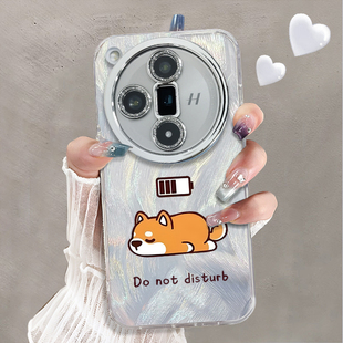 自带镜头膜适用于OPPOFINDx7Ultra手机壳电池狗狗高级感水钻精孔FINDX6PRO外硅胶全包防摔oppofindx5套新款女