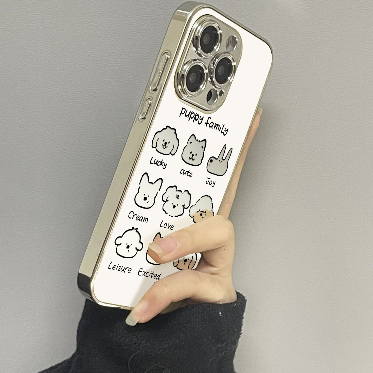 适用于苹果15pro手机壳镜面九宫格狗iphone12/13套硅胶xs全包防摔15ultra网红新款xr男女11pro外潮牌14Promax图片
