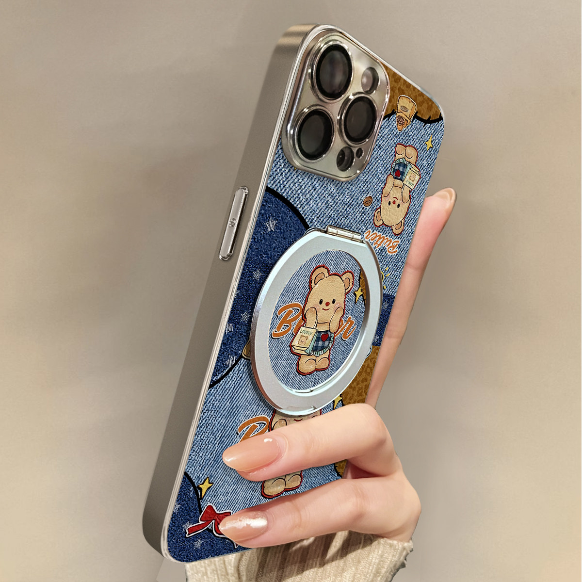 适用于苹果17promax手机壳带挂绳磁吸纹熊iphone14/16pro套硅胶xs全包防摔斜跨15ultra套网红11新款xr女13PRO