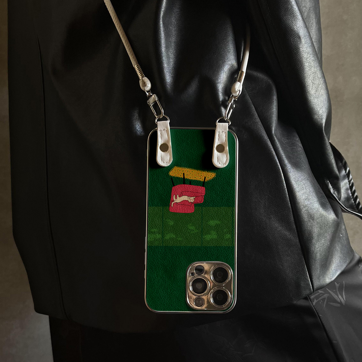 适用于OPPOReno14Pro手机壳慵懒小猫新款带挂绳FINDx8s/x7ultra全包x6/5防摔a58硅胶7/8/9女10/11pro十12套13