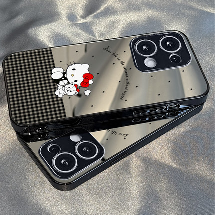 适用于OPPOReno14Pro手机壳KT猫小熊镜面高级感a2/a3pro硅胶全包5防摔6新款男女7/8/9潮Reno10/11pro十12套13