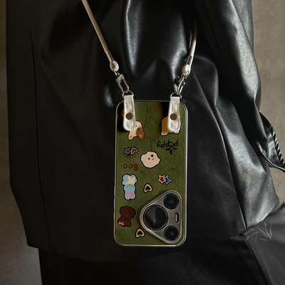 适用于华为Pura70pro手机壳新款墨绿动物Mate60/70pro十套50/40全包防摔P60/80带挂绳Nova14ultra/13/12外7/9