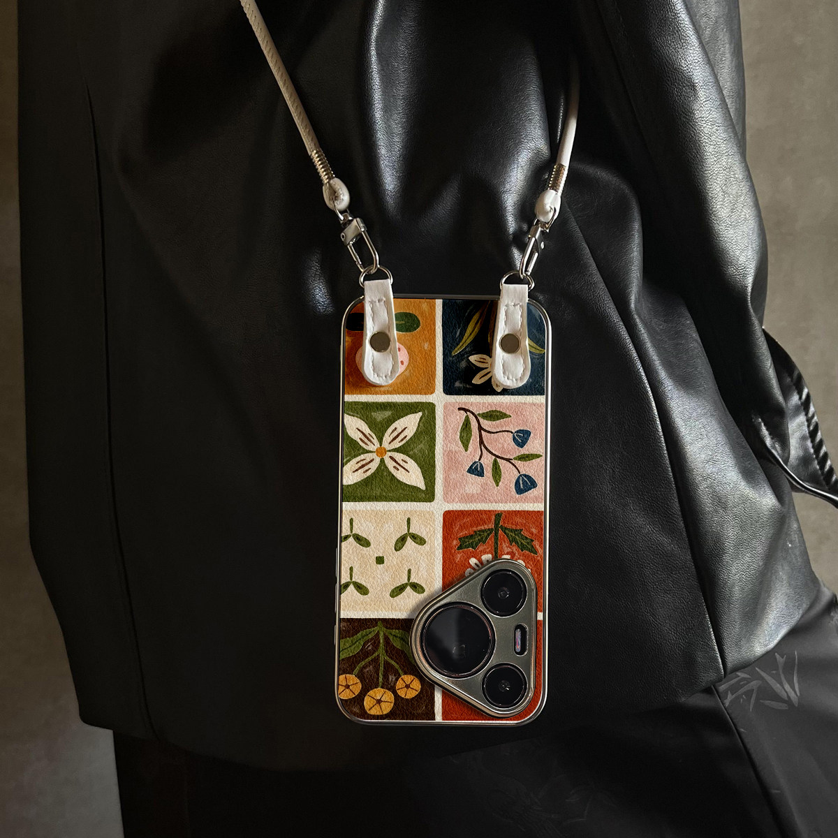 适用于华为Pura70pro手机壳新款六宫格花Mate60/70pro十套50/40全包防摔P60/80带挂绳Nova14ultra/13/12外7/9