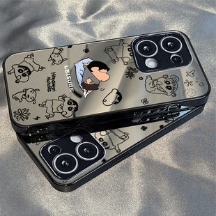 适用于OPPOReno14Pro手机壳搞怪小新镜面高级感a2/a3pro硅胶全包5防摔6新款男女7/8/9潮Reno10/11pro十12套13