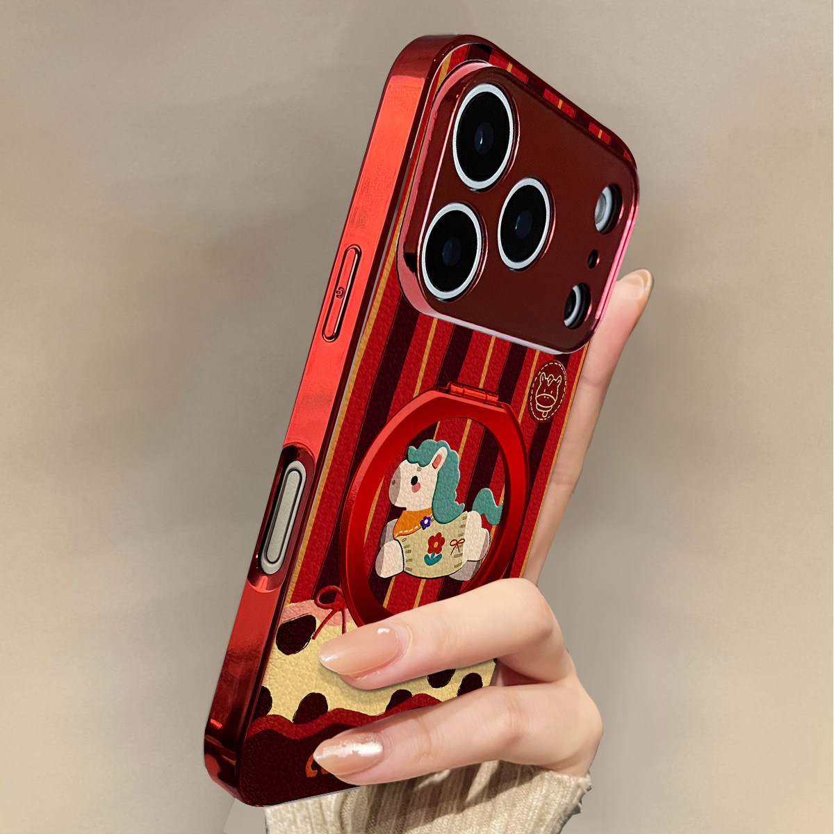 适用于苹果17promax手机壳带挂绳花衣支架iphone14/16pro套红色xs全包防摔斜跨15ultra套马年11新xr女13PRO,3C数码配件,手机保护套/壳,淘宝优惠券,粉丝福利购,淘宝优惠卷