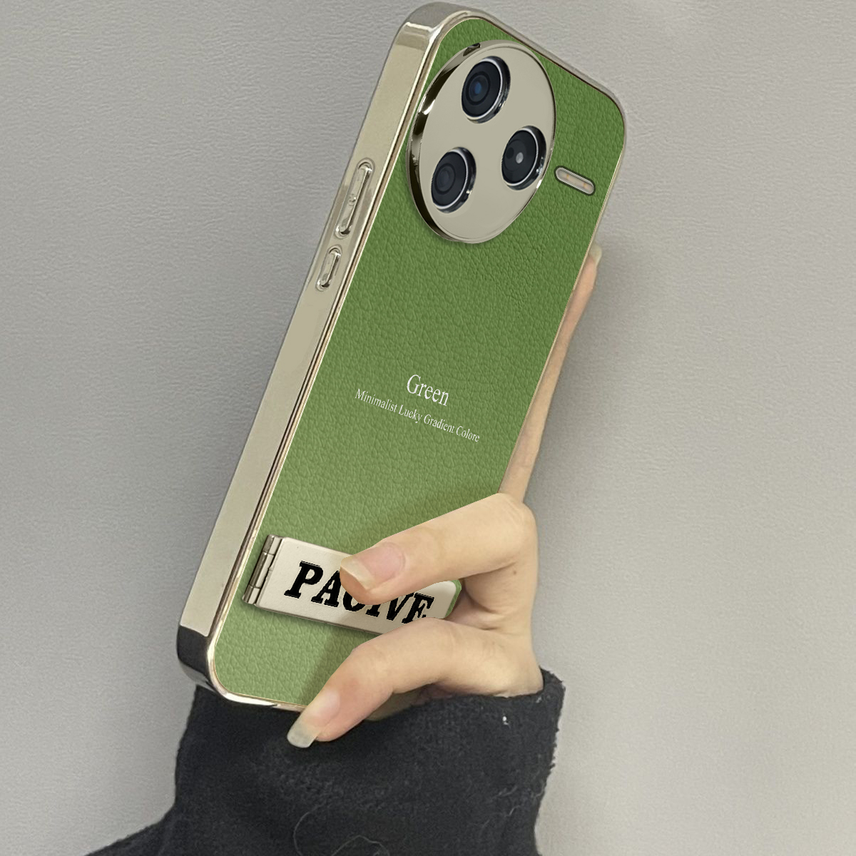 适用于红米K80pro手机壳小羊皮渐变绿色新款男女潮牌Redmik80外硅胶全包防摔高级感红米k80pro套软网红