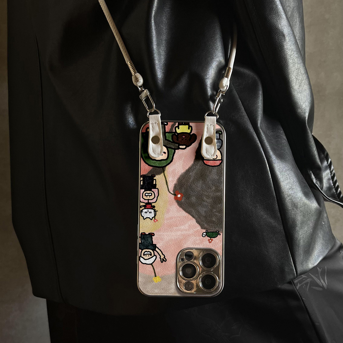 适用于OPPOReno14Pro手机壳呼哩花啦新款带挂绳FINDx8s/x7ultra全包x6/5防摔a58硅胶7/8/9女10/11pro十12套13