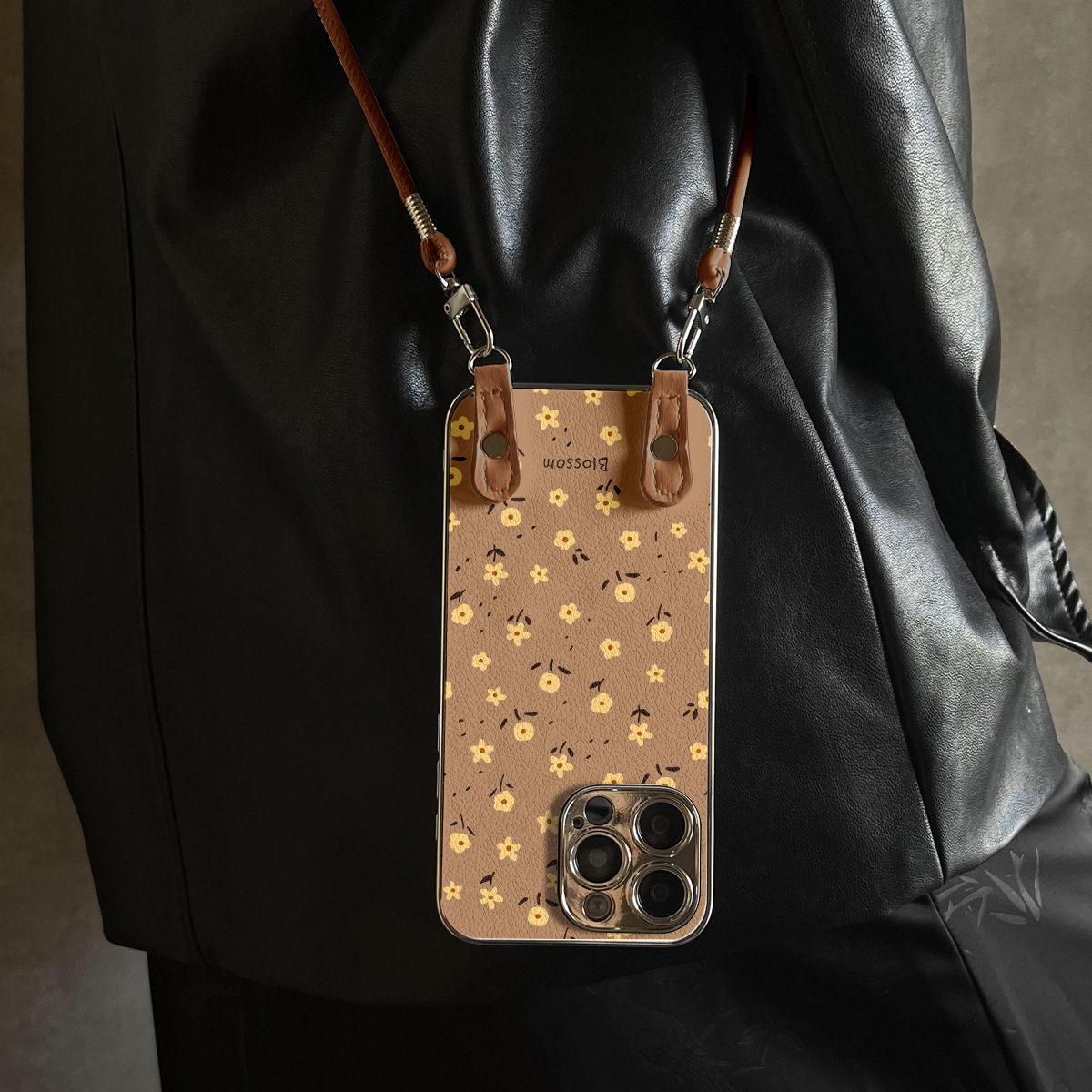 适用于OPPOReno14Pro手机壳满铺黄花新款带挂绳FINDx8s/x7ultra全包x6/5防摔a58硅胶7/8/9女10/11pro十12套13