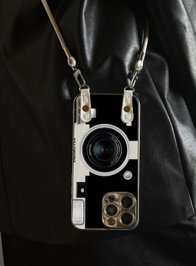 适用于vivox200ultra手机壳新款黑色相机X100pro/90S/80斜跨全包S30promini/20/19/18/17套防摔Y300i带挂绳女