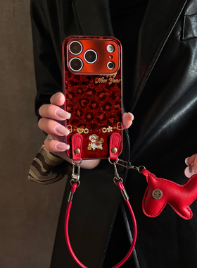 适用OPPOReno15Pro手机壳福财骏马红色新款findx9带挂绳x8s/x7ultra马年全包x6防摔硅胶女10/11pro12套13/14