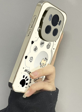适用于荣耀Magic6pro手机壳电镀镜面镂空猫爪Magic4/5外高级感硅胶全包x30/x40i防摔新款女华为荣耀X50GT套潮