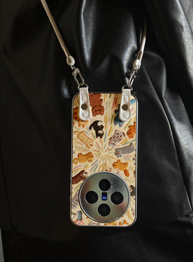 适用于vivox300Pro手机壳新款万猫朝宗X100pro/90S/80斜跨全包S30promini/20/19/18/17套防摔Y300i带挂绳女