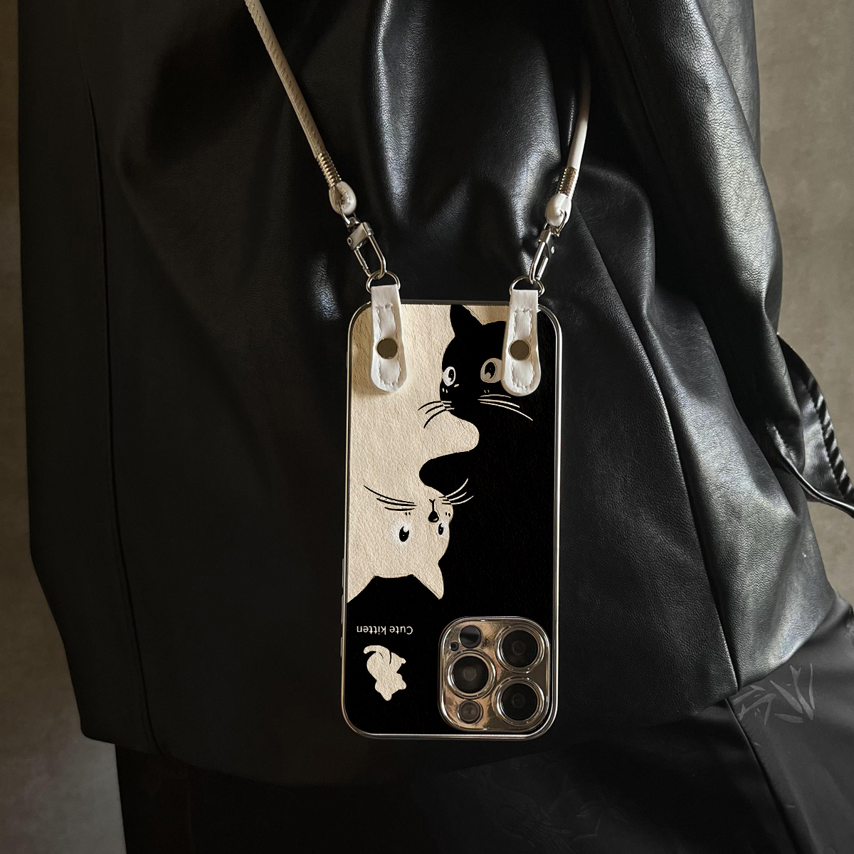 适用于OPPOReno15Pro手机壳正负形猫新款x9带挂绳FINDx8s/x7ultra全包x6/5防摔硅胶7/8/9女10/11pro12套13/14