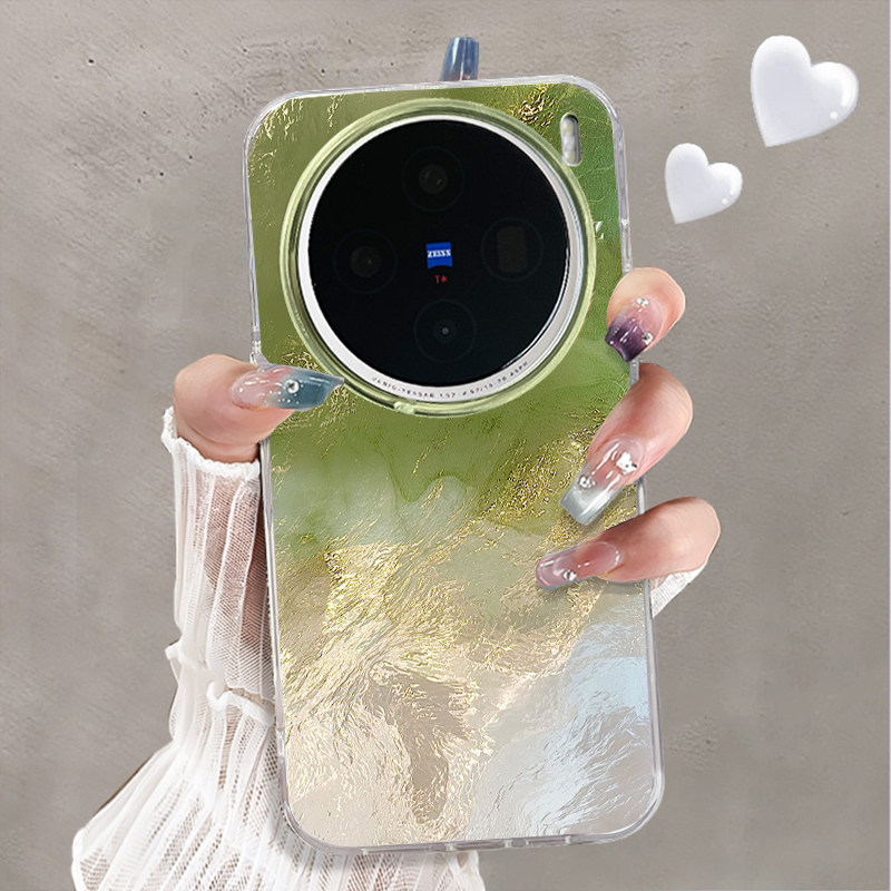 适用于vivox100Ultra手机壳锡纸亮纹渐变晕染高级感vivix100Pro外硅胶全包防摔X90S新款女100s潮牌X100SPRO套