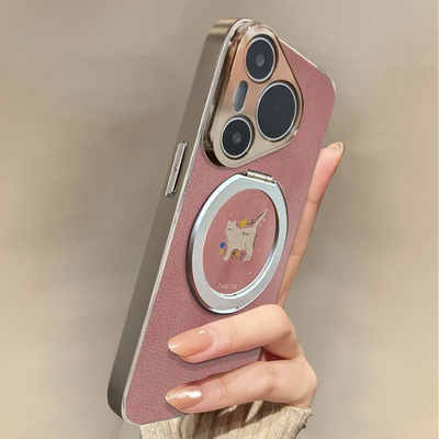 适用于华为Pura70pro手机壳新款磁吸粉猫Mate60/70pro十套50/40全包防摔P60/80带挂绳Nova14ultra/13/12外7/9