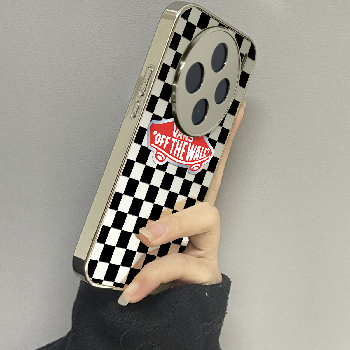 适用于vivox100Ultra手机壳电镀镜面红标方格高级感vivix60/70/80外硅胶全包防摔新款女vivox90/x100spro套硬