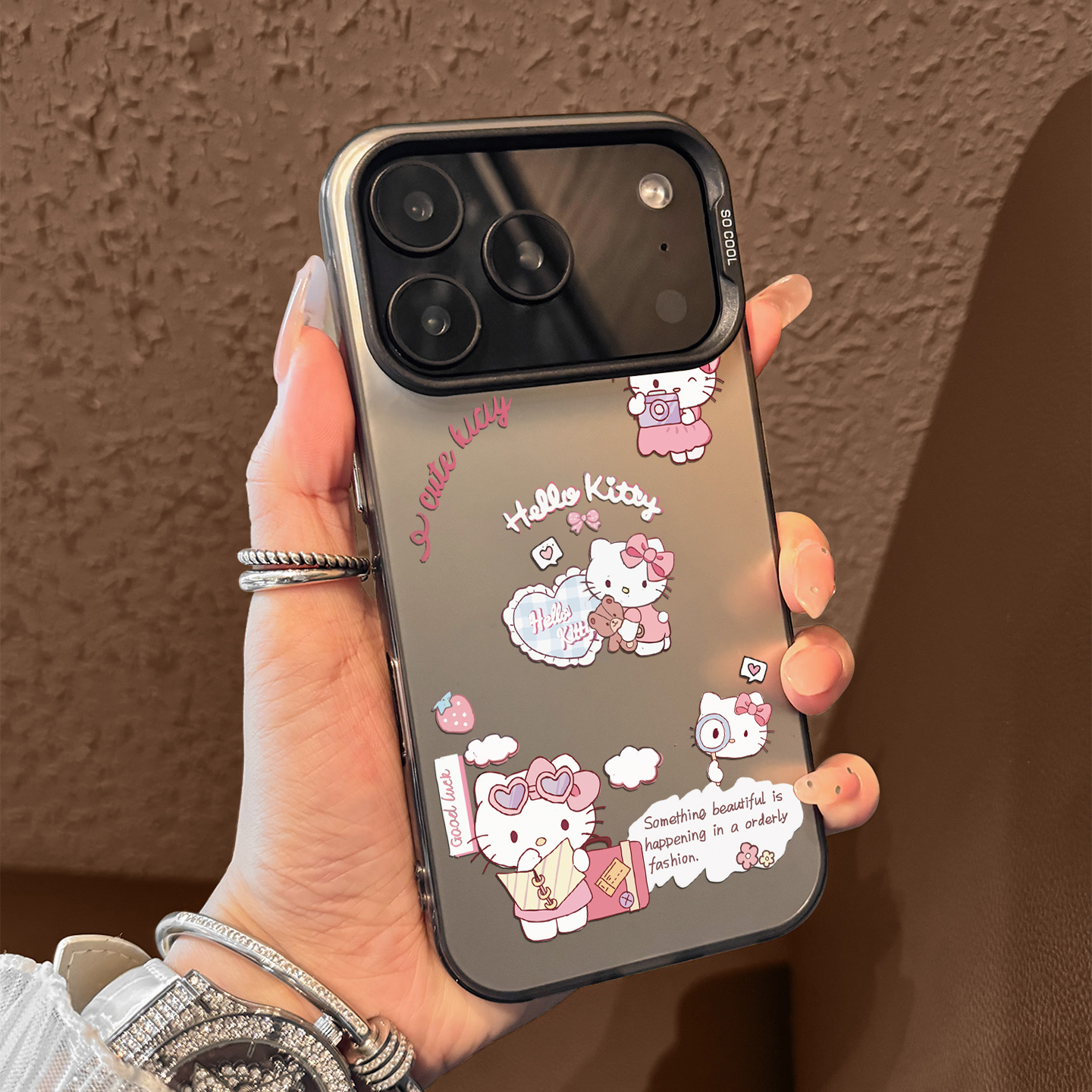 适用于苹果17promax手机壳彩银嘟粉KT猫iphone14/16pro套硅胶xs全包防摔斜跨15ultra套网红11新款xr女13PRO