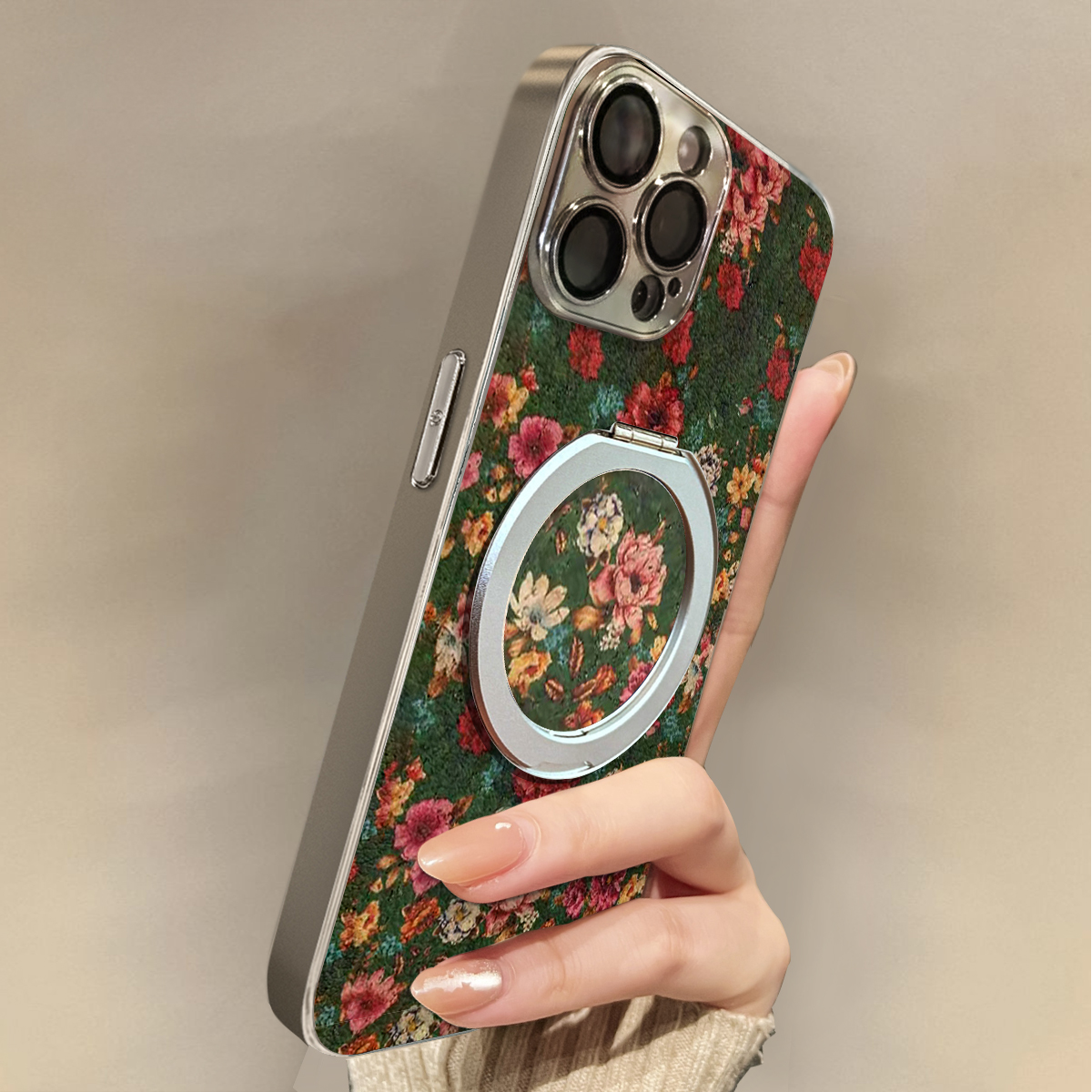 适用于苹果17promax手机壳磁吸红花绿叶iphone14/16pro套硅胶xs全包防摔斜跨15ultra套网红11新款xr女13PRO