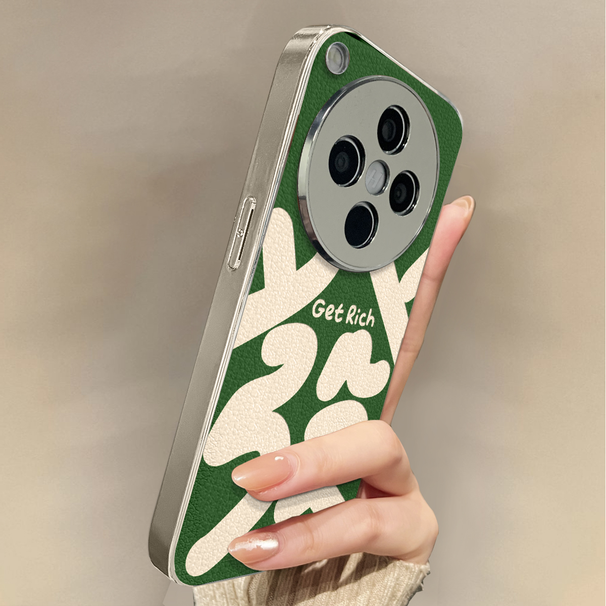 适用于OPPOfindx8Ultra手机壳绿底大发电镀皮纹全包防摔FINDX8s外新款网红男女潮牌oppofindX8Splus套硬