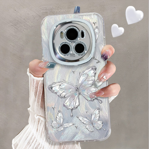 自带镜头膜适用于荣耀magic6至臻版手机壳水钻银翼幻蝶高级感华为magic5pro套硅胶全包防摔magic4外新款女潮