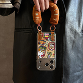 适用于苹果17promax手机壳带挂绳厨师KT猫iphone14 16pro套硅胶xs全包防摔斜跨15ultra套网红11新款 xr女13PRO