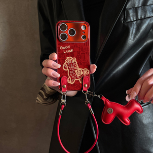 适用OPPOReno15Pro手机壳万福金马红色新款findx9带挂绳x8s/x7ultra马年全包x6防摔硅胶女10/11pro12套13/14