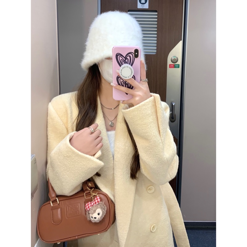 实拍实价  韩系高级感秋冬毛呢休闲西服外套