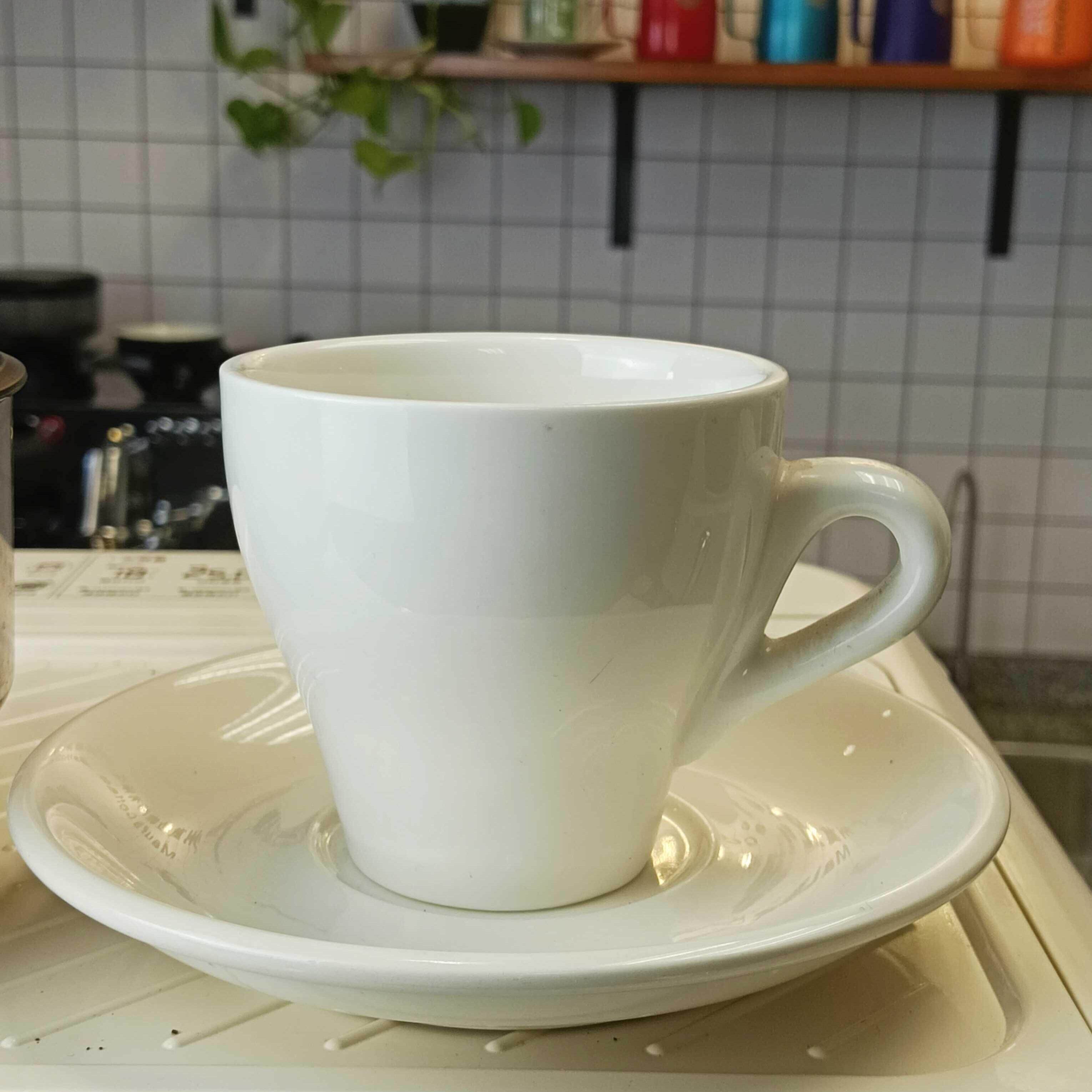 Tiamo咖啡杯碟套装陶瓷意式浓缩拿铁拉花杯家用简约卡布杯180ml