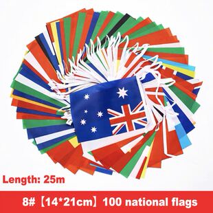 Decorative coloured flags The flag of the world Ornaments