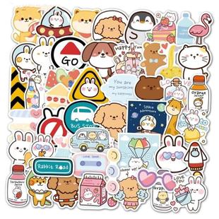 50pcs Cute Cartoon Stickers for PVC DIY Girl Scrapbook Suitc