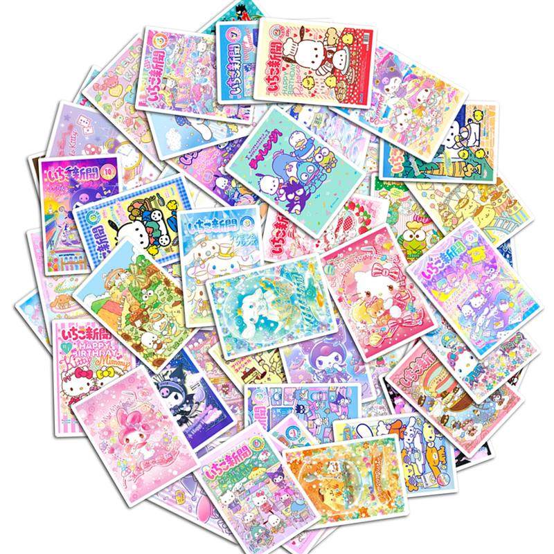 50Pcs Kawaii Poster Sanrio Stickers Kuromi My Melody Cinnamo