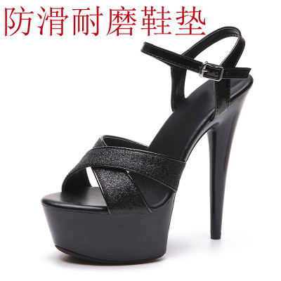 15厘米超高跟细跟大码防水台走秀舞台演出防滑耐磨鞋垫钢管舞女鞋