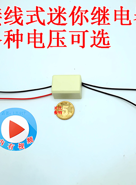 壳装引线式带线直流小型继电器输入12V5V6v24V48v9输出常开或常闭