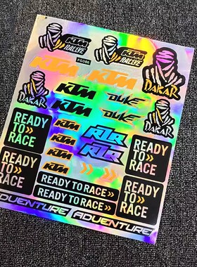 摩托车贴纸适用于 KTM DUKE 150/200/290 RC390 反光车贴镭射贴花