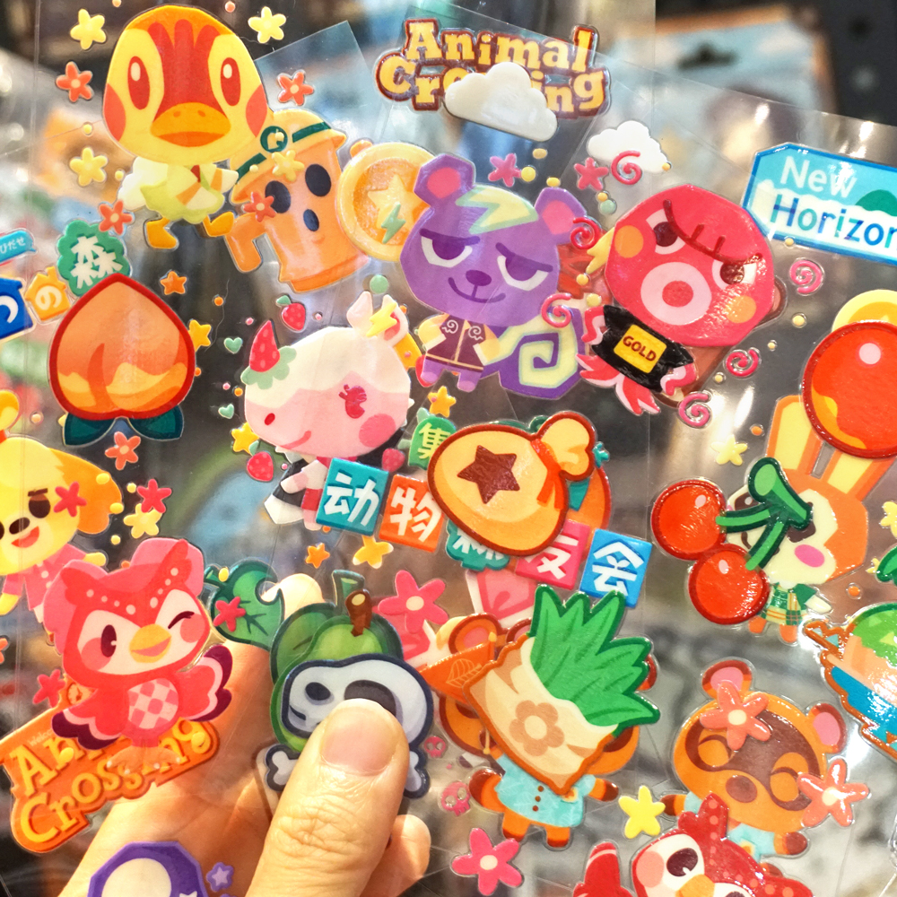 卡通动物之森水晶标动物贴纸水杯uv转印贴电动车汽车冰箱金鱼缸贴