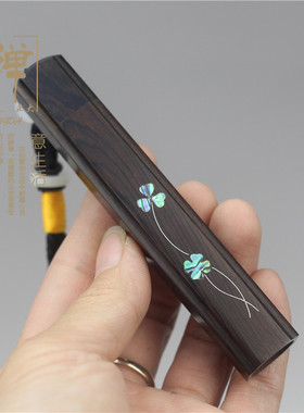 黑檀木充电打火机 防风木质火折子吹一吹可替换机芯点烟器送男友