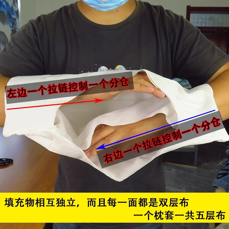 双层枕芯套不漏渣内胆套全纯棉荞麦皮壳加厚加密枕套不钻羽绒药粉