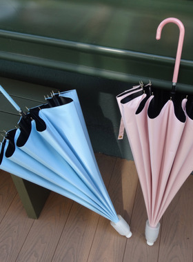 自动伞长柄16骨直杆男复古双人弯柄黑胶防晒防水套晴雨伞定制logo