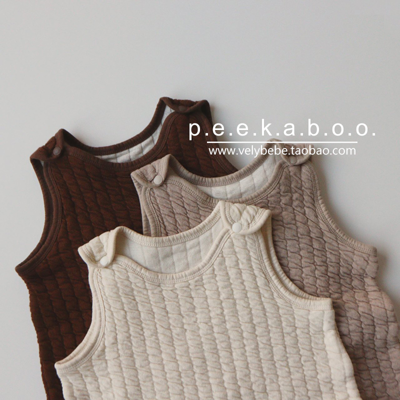 【秋冬养娃bi备】peekaboo正品韩国童装儿童睡袋睡眠马甲多层纯棉