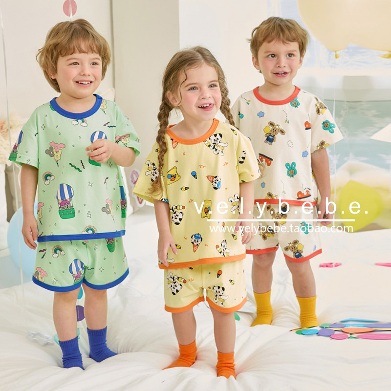 【夏】rototobebe正品韩国童装儿童家居服宝宝睡衣套装宽松弹力